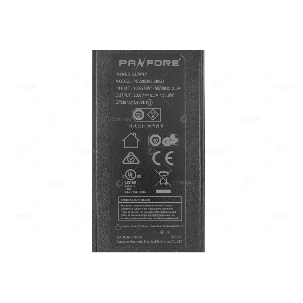 PS200D06500G1  PANFORE 100-240V 130W AC ADAPTER FOR 901908-W-EU DOCKING STATION